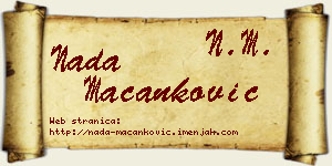 Nada Macanković vizit kartica